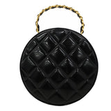 【6gd4574】シャネル ハンドバッグ パテントレザー ブラック ゴールド金具【中古】レディース
