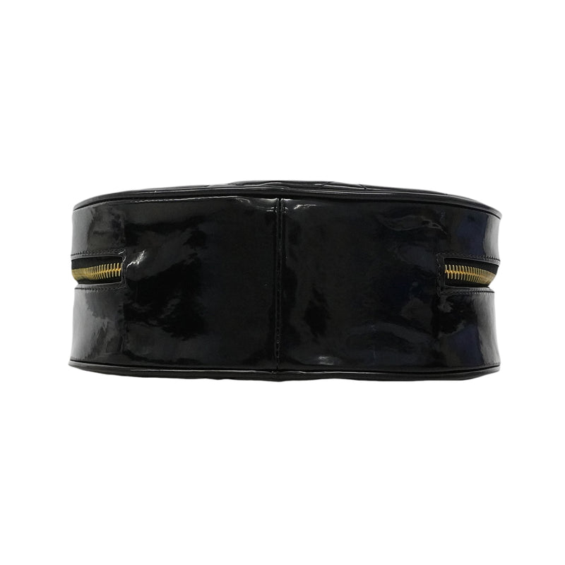 【6gd4574】シャネル ハンドバッグ パテントレザー ブラック ゴールド金具【中古】レディース