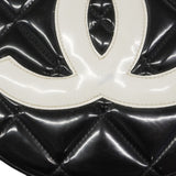 【6gd4574】シャネル ハンドバッグ パテントレザー ブラック ゴールド金具【中古】レディース