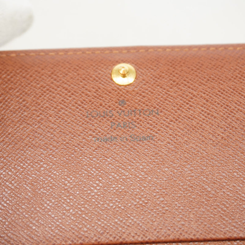 【6gd4576】ルイヴィトン 財布 モノグラム ポルトモネビエトレゾール M61730 ブラウン【中古】レディース
