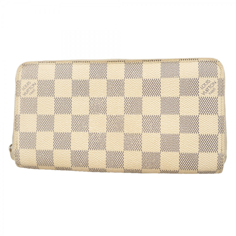 【6gd4578】ルイヴィトン 長財布 ダミエ・アズール ジッピーウォレット N60019 ホワイト【中古】レディース