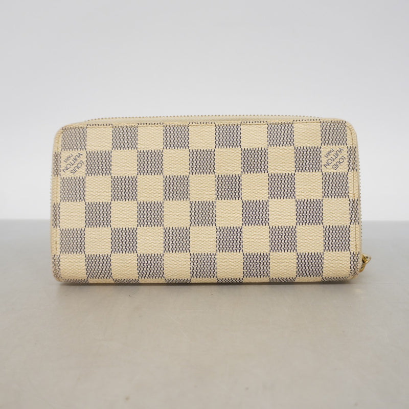 【6gd4579】ルイヴィトン 長財布 ダミエ・アズール ジッピーウォレット N60019 ホワイト【中古】レディース