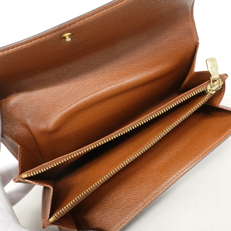 【6gd4583】ルイヴィトン 長財布 モノグラム ポシェットポルトモネクレディ M61725 ブラウン【中古】レディース