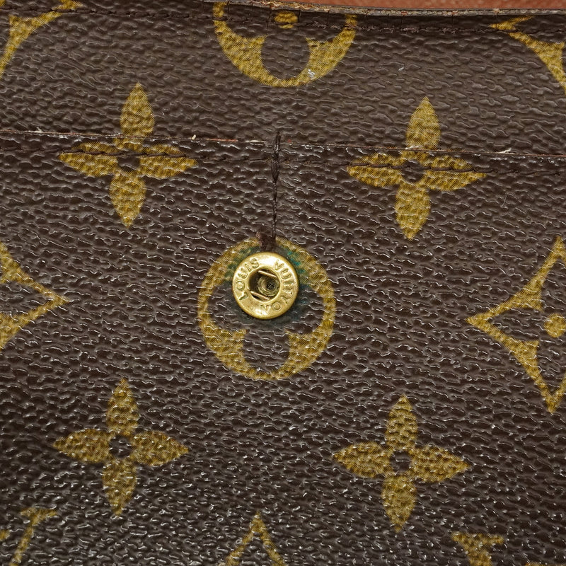 【6gd4583】ルイヴィトン 長財布 モノグラム ポシェットポルトモネクレディ M61725 ブラウン【中古】レディース