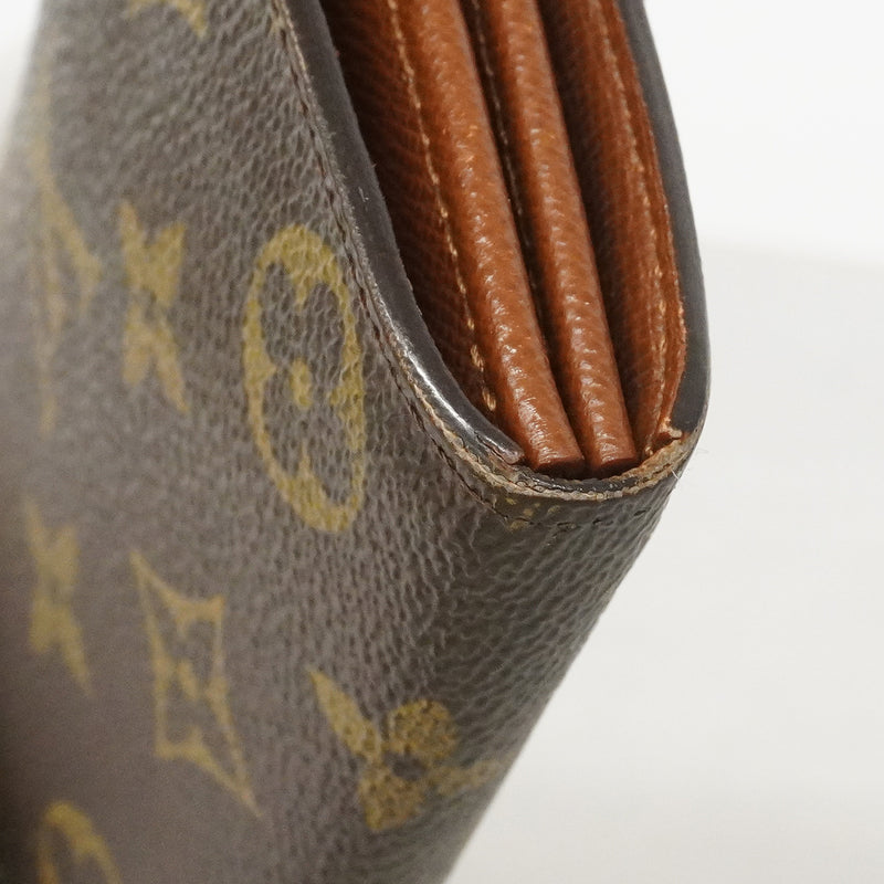 【6gd4583】ルイヴィトン 長財布 モノグラム ポシェットポルトモネクレディ M61725 ブラウン【中古】レディース