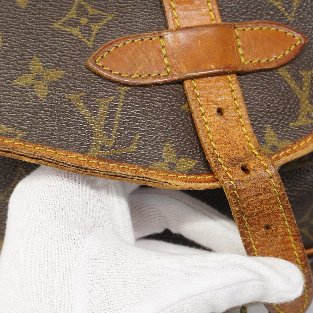 【6gd4589】ルイヴィトン ショルダーバッグ モノグラム ソミュール30 M42256 ブラウン【中古】レディース