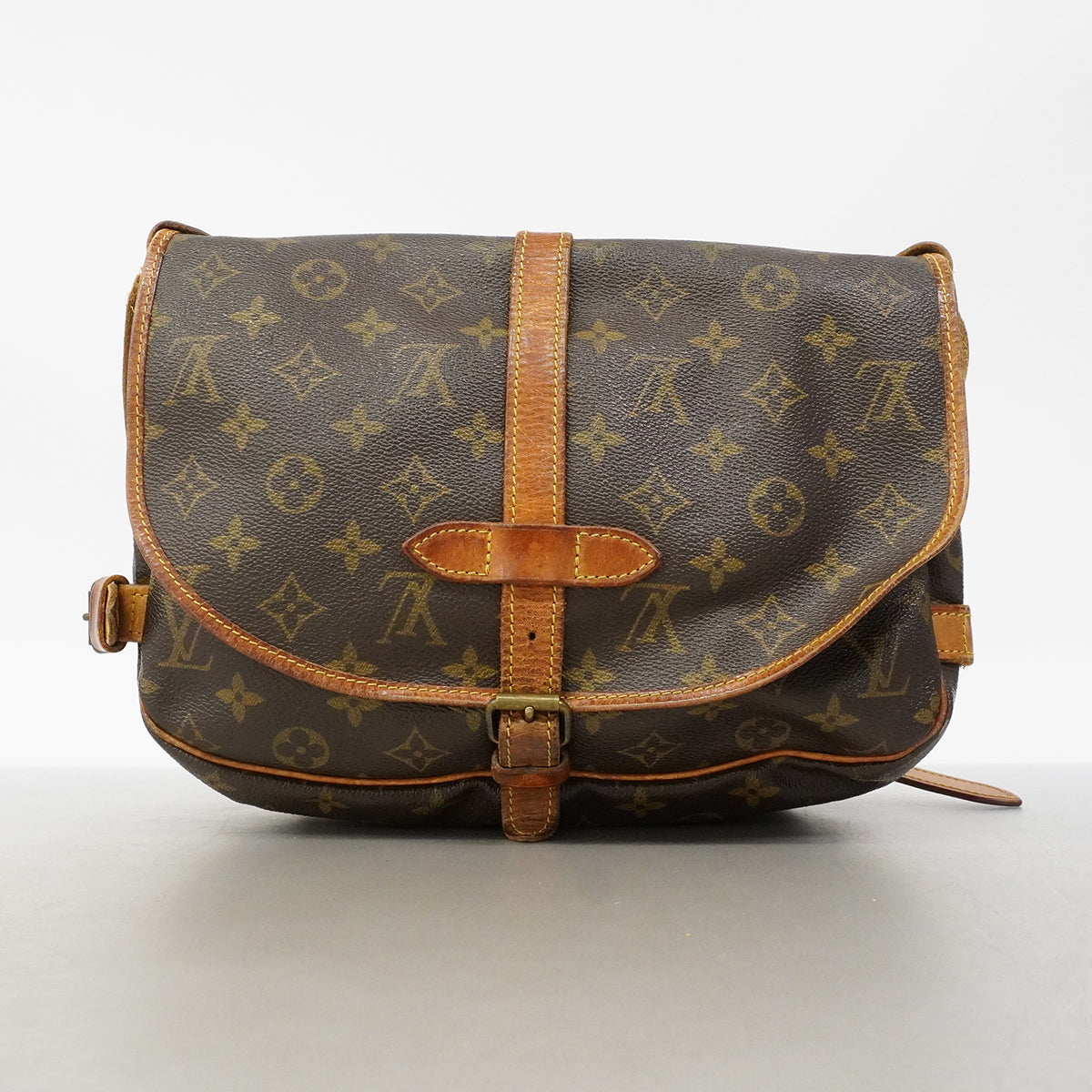 【6gd4589】ルイヴィトン ショルダーバッグ モノグラム ソミュール30 M42256 ブラウン【中古】レディース