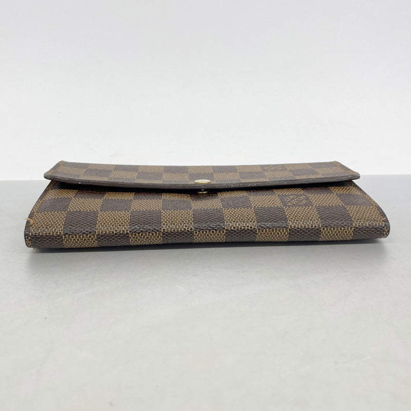 【6gd4613】ルイヴィトン 長財布 ダミエ ポルトフォイユサラ N61734 エベヌ【中古】レディース