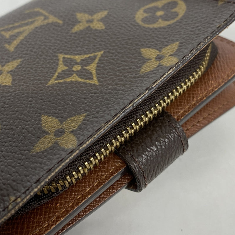 【6gd4614】ルイヴィトン 財布 モノグラム コンパクトジップ M61667 ブラウン【中古】レディース