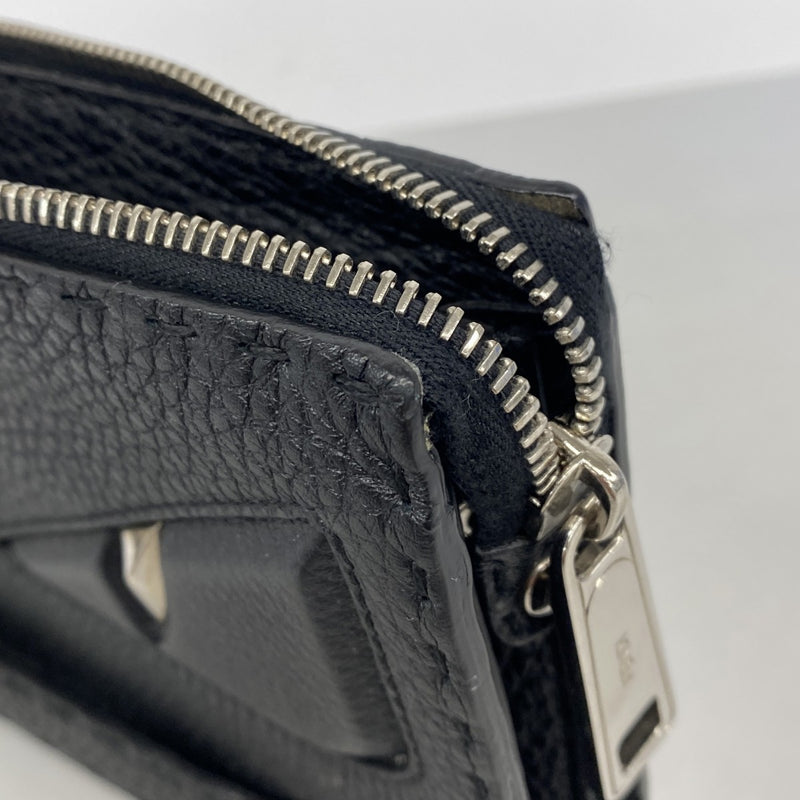 【6gd4616】フェンディ クラッチバッグ モンスター セレリア レザー ブラック シルバー金具【中古】メンズ
