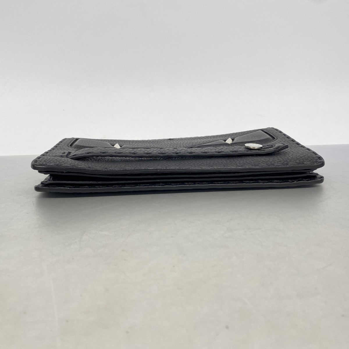 【6gd4616】フェンディ クラッチバッグ モンスター セレリア レザー ブラック シルバー金具【中古】メンズ