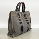 【6gd4639-k】エルメス トートバッグ フールトゥPM キャンバス グレー シルバー金具【中古】レディース