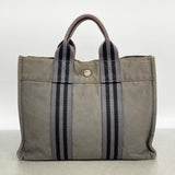 【6gd4639-k】エルメス トートバッグ フールトゥPM キャンバス グレー シルバー金具【中古】レディース