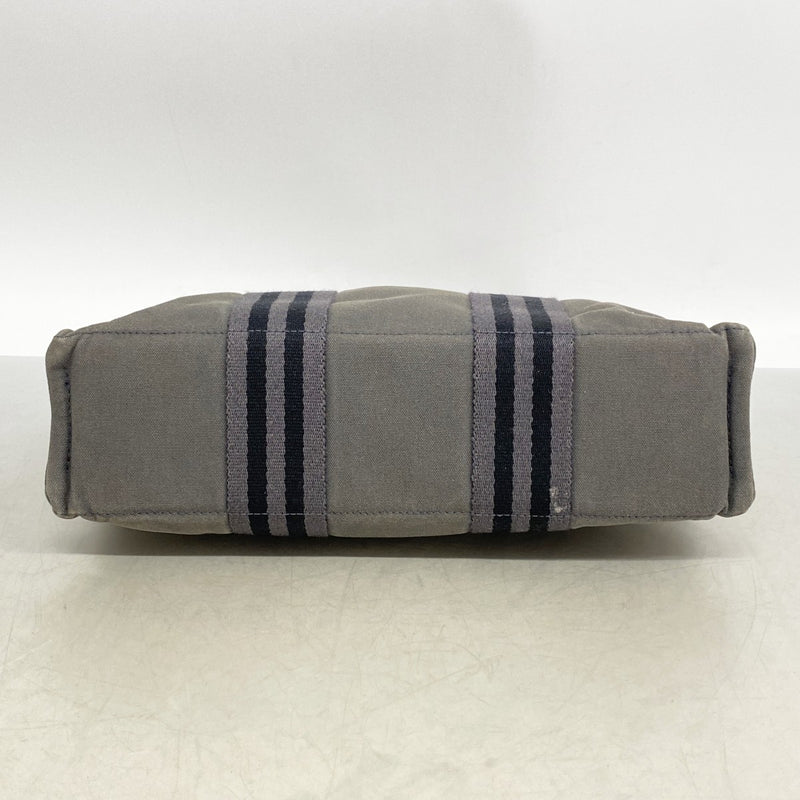 【6gd4639-k】エルメス トートバッグ フールトゥPM キャンバス グレー シルバー金具【中古】レディース