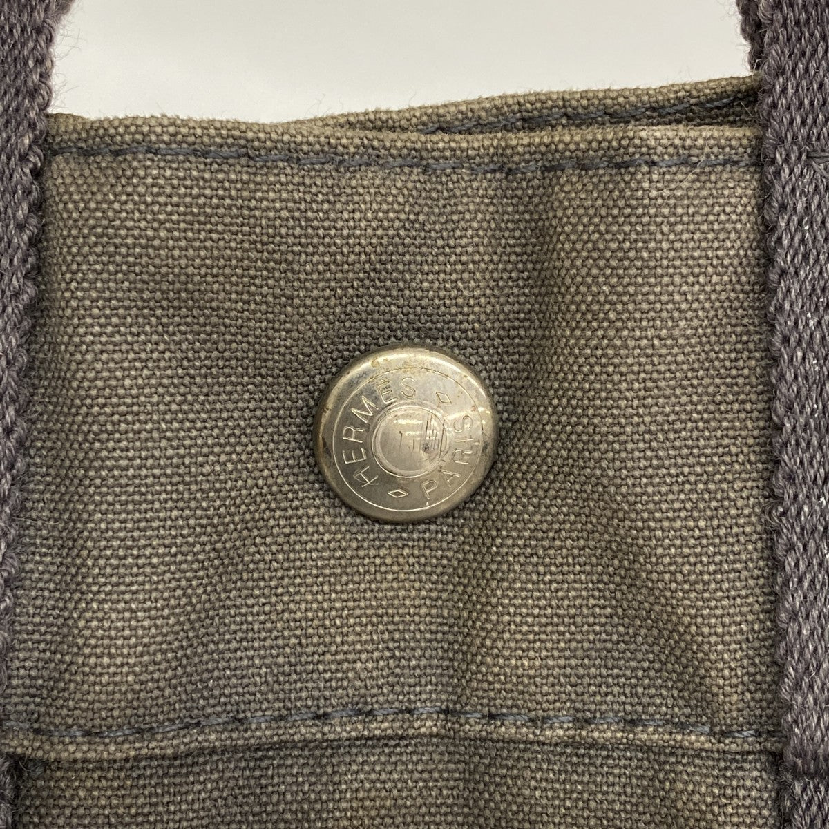 【6gd4639-k】エルメス トートバッグ フールトゥPM キャンバス グレー シルバー金具【中古】レディース