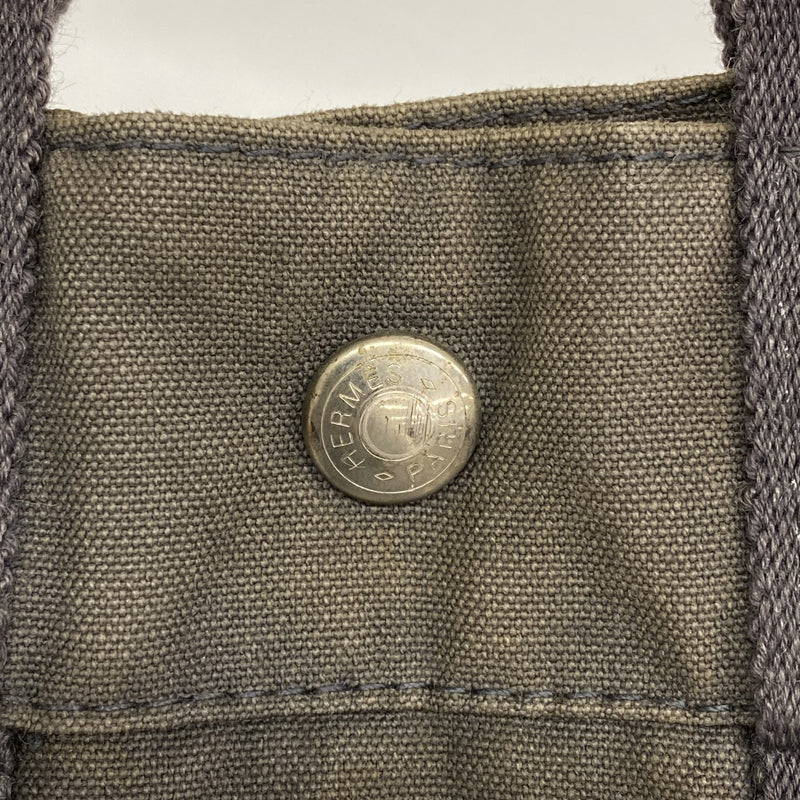 【6gd4639-k】エルメス トートバッグ フールトゥPM キャンバス グレー シルバー金具【中古】レディース