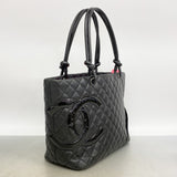 【6gd4641-k】シャネル トートバッグ カンボン ラムスキン ブラック シルバー金具【中古】レディース