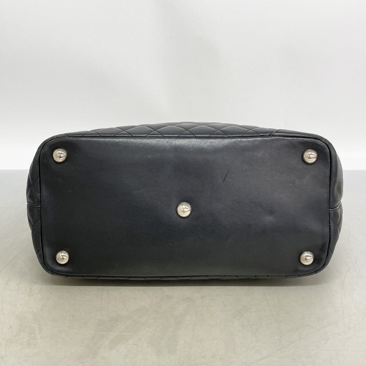 【6gd4641-k】シャネル トートバッグ カンボン ラムスキン ブラック シルバー金具【中古】レディース