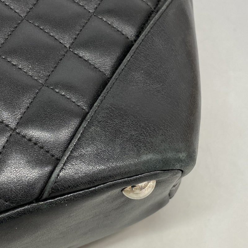【6gd4641-k】シャネル トートバッグ カンボン ラムスキン ブラック シルバー金具【中古】レディース