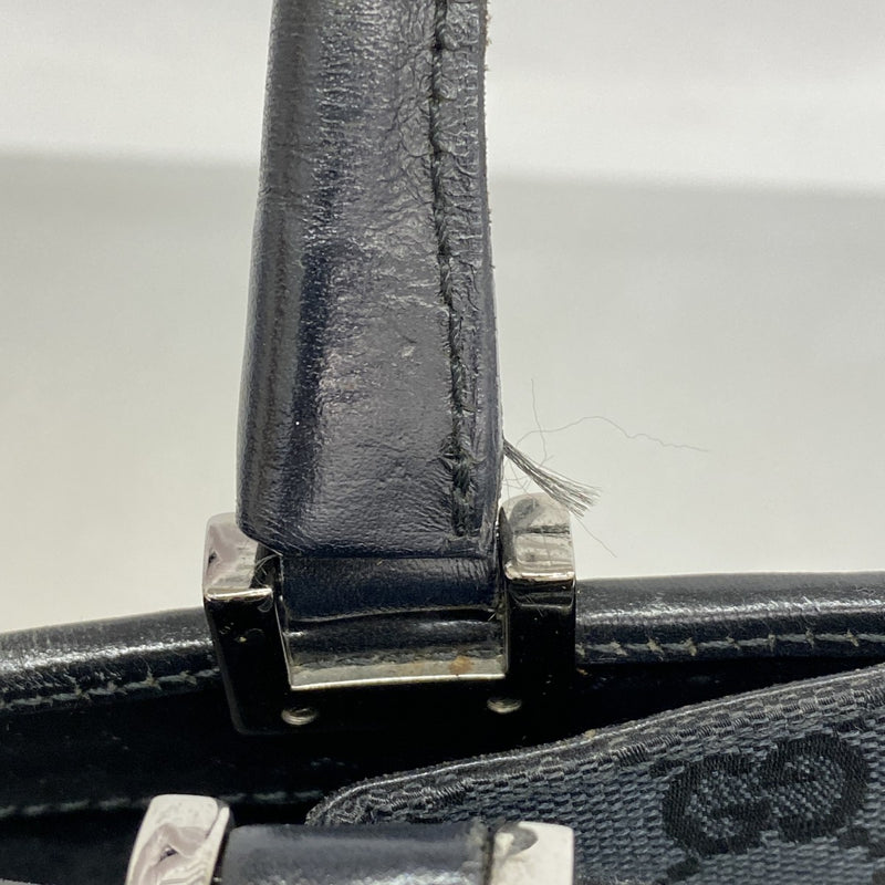 【6gd4642-k】グッチ ハンドバッグ GGキャンバス/ジャッキー 002 1073 キャンバス ブラック シルバー金具【中古】レディース