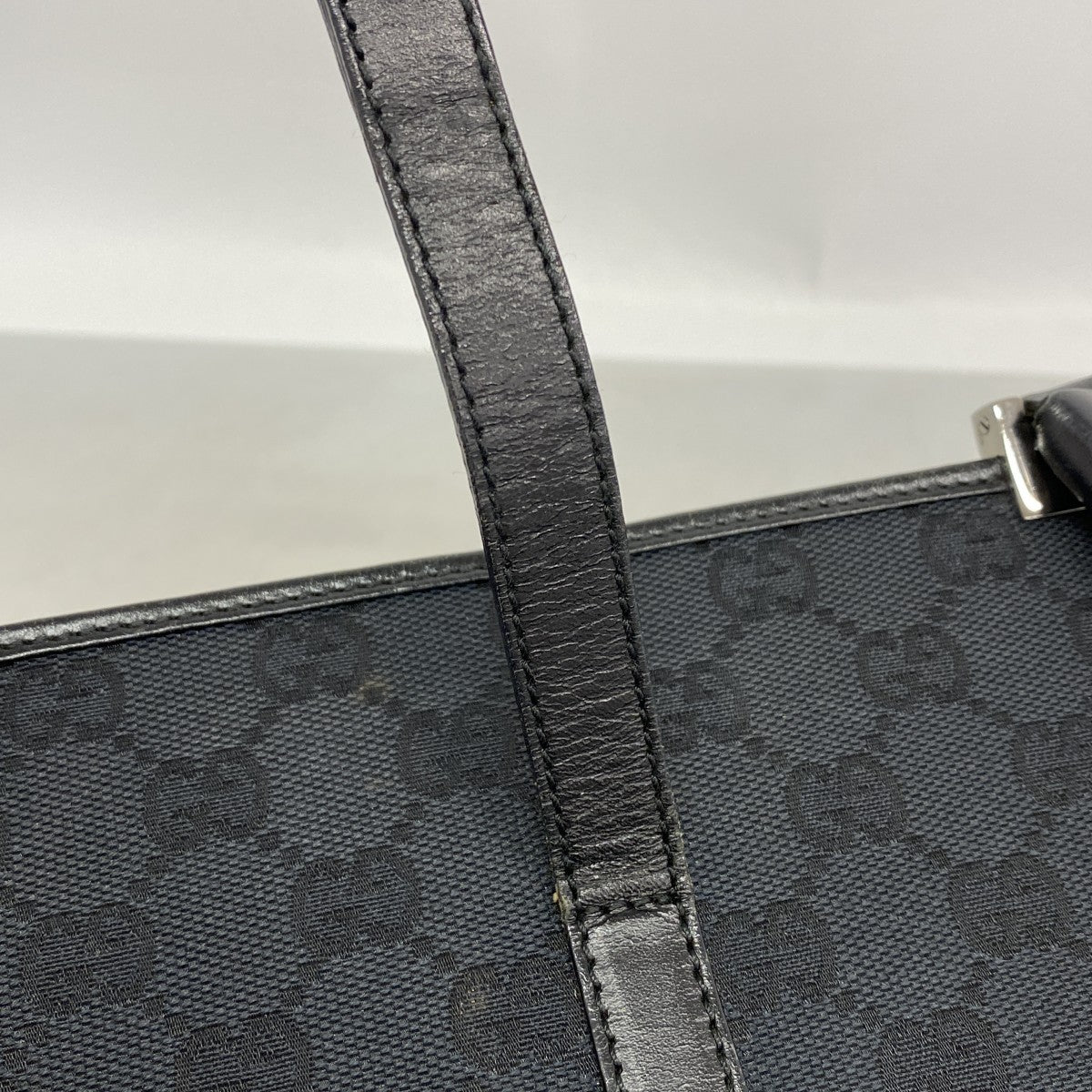 【6gd4642-k】グッチ ハンドバッグ GGキャンバス/ジャッキー 002 1073 キャンバス ブラック シルバー金具【中古】レディース