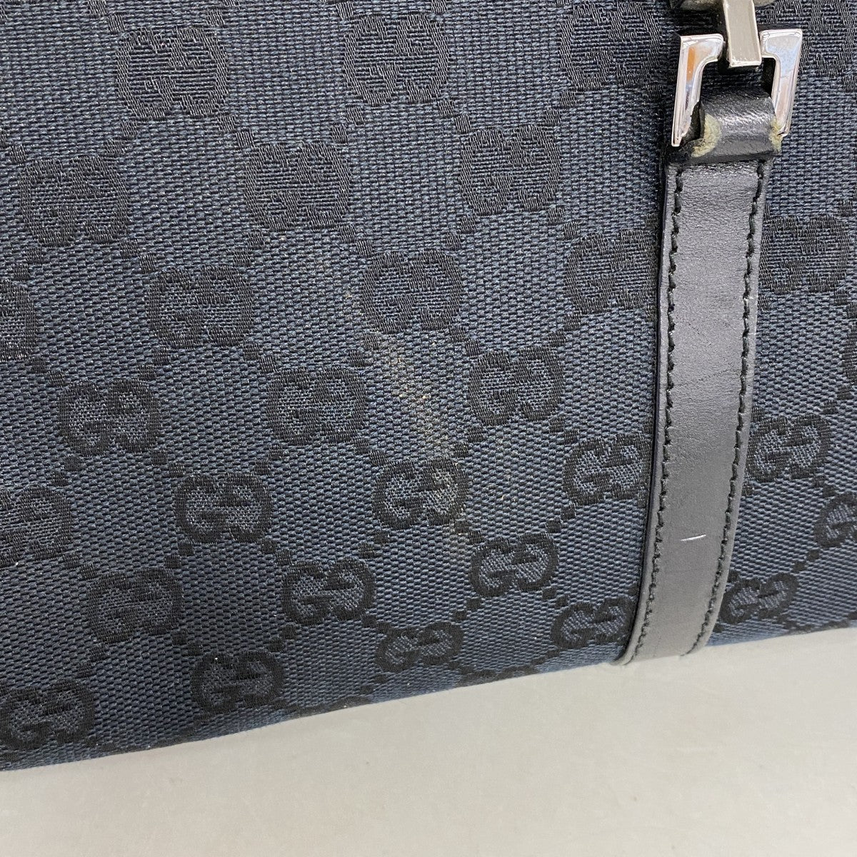 【6gd4642-k】グッチ ハンドバッグ GGキャンバス/ジャッキー 002 1073 キャンバス ブラック シルバー金具【中古】レディース