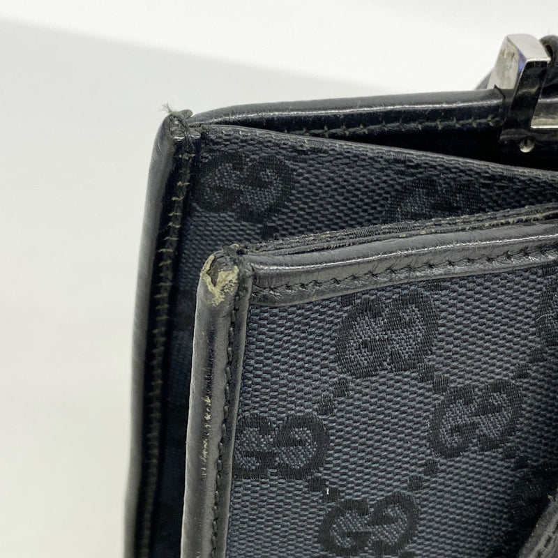 【6gd4642-k】グッチ ハンドバッグ GGキャンバス/ジャッキー 002 1073 キャンバス ブラック シルバー金具【中古】レディース