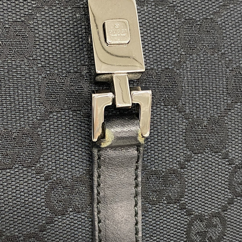 【6gd4642-k】グッチ ハンドバッグ GGキャンバス/ジャッキー 002 1073 キャンバス ブラック シルバー金具【中古】レディース