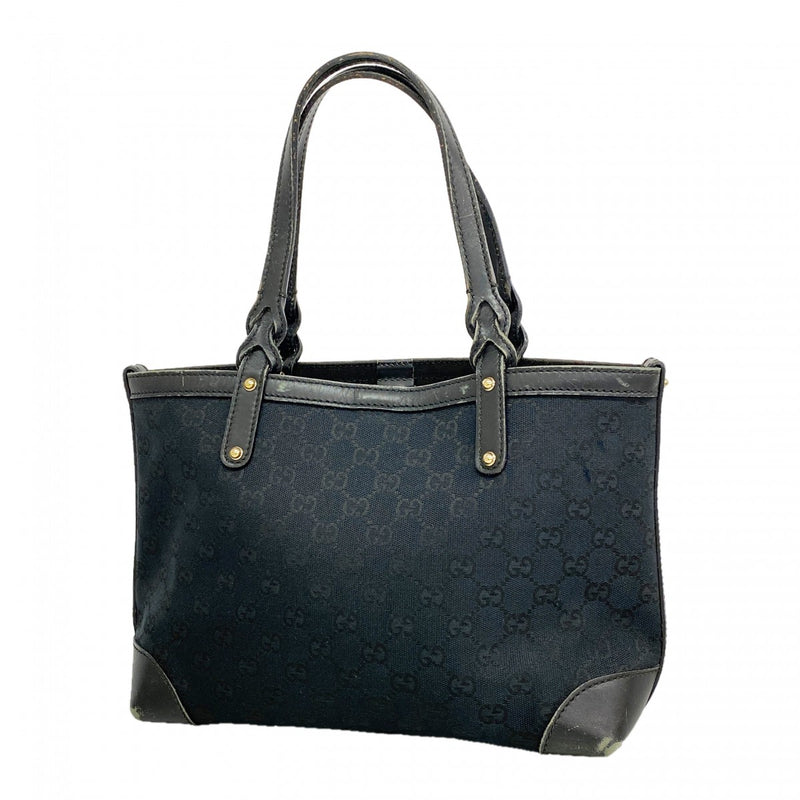 【6gd4643-k】グッチ トートバッグ GGキャンバス 269878 キャンバス ブラック シャンパンゴールド金具【中古】レディース
