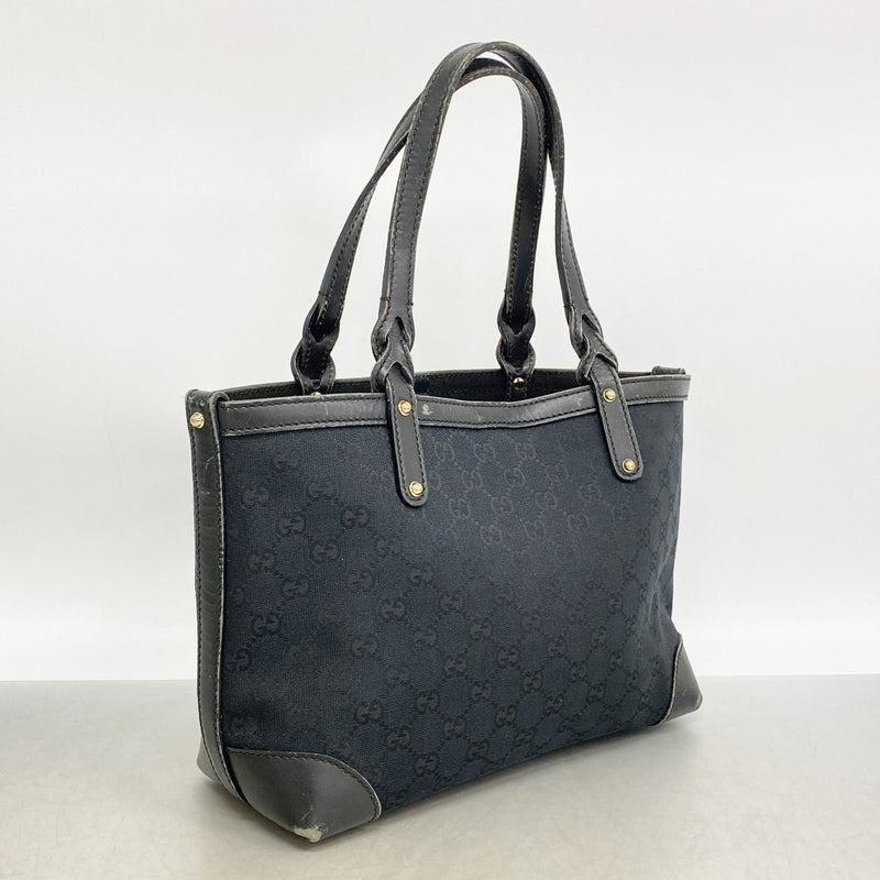 【6gd4643-k】グッチ トートバッグ GGキャンバス 269878 キャンバス ブラック シャンパンゴールド金具【中古】レディース