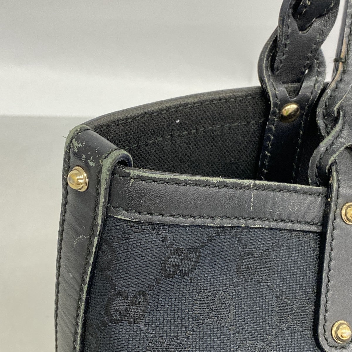 【6gd4643-k】グッチ トートバッグ GGキャンバス 269878 キャンバス ブラック シャンパンゴールド金具【中古】レディース