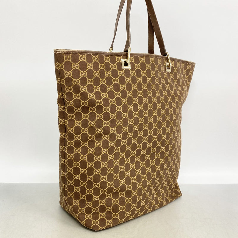 【6gd4644-k】グッチ トートバッグ 002 1097 キャンバス ブラウン シャンパンゴールド金具【中古】レディース