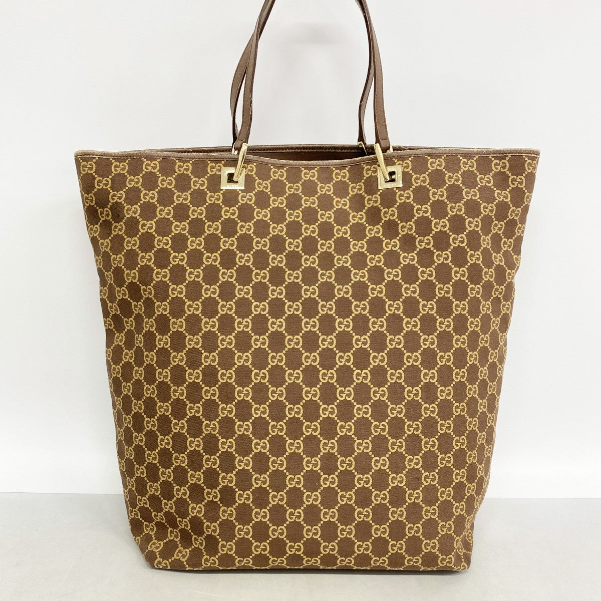【6gd4644-k】グッチ トートバッグ 002 1097 キャンバス ブラウン シャンパンゴールド金具【中古】レディース