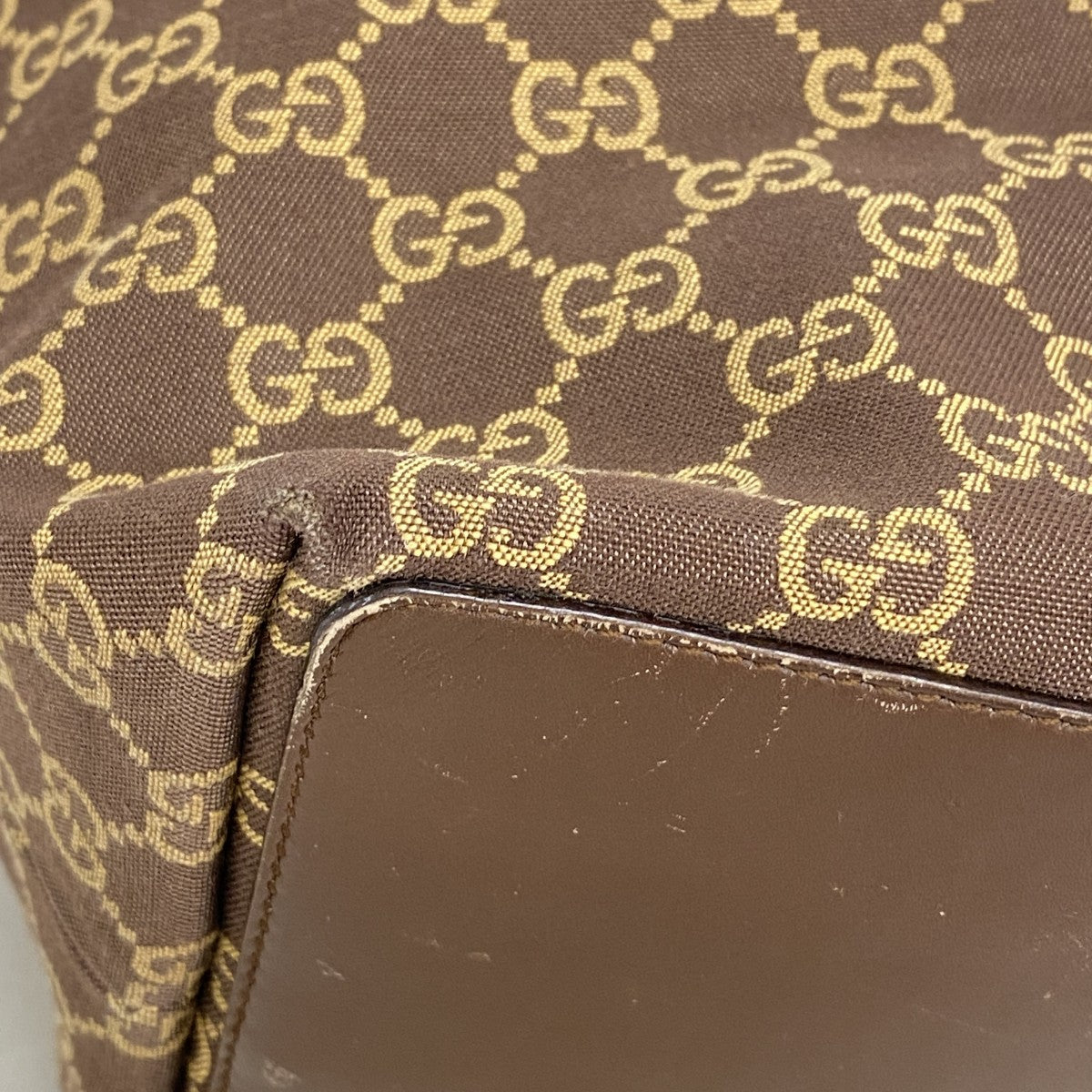 【6gd4644-k】グッチ トートバッグ 002 1097 キャンバス ブラウン シャンパンゴールド金具【中古】レディース