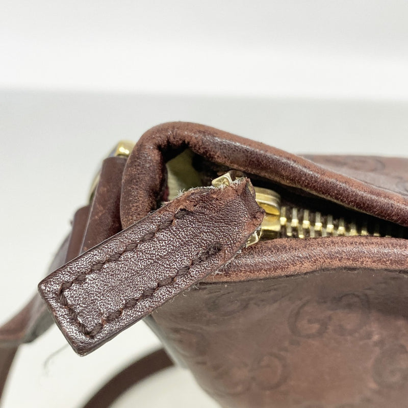【6gd4646-k】グッチ ショルダーバッグ グッチシマ 131326 レザー ブラウン シャンパンゴールド金具【中古】レディース