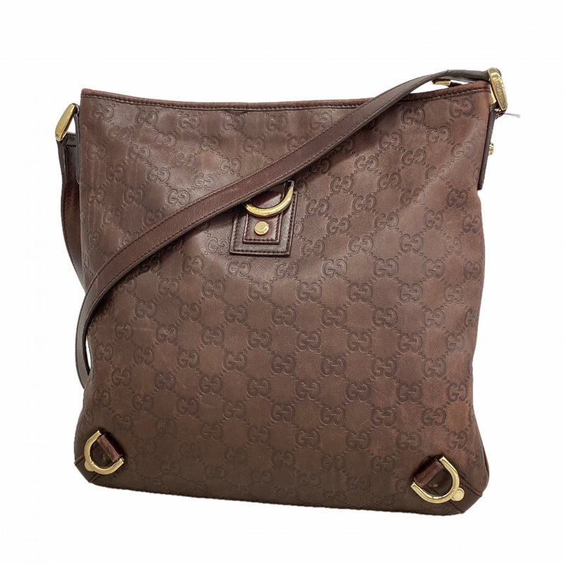 【6gd4646-k】グッチ ショルダーバッグ グッチシマ 131326 レザー ブラウン シャンパンゴールド金具【中古】レディース