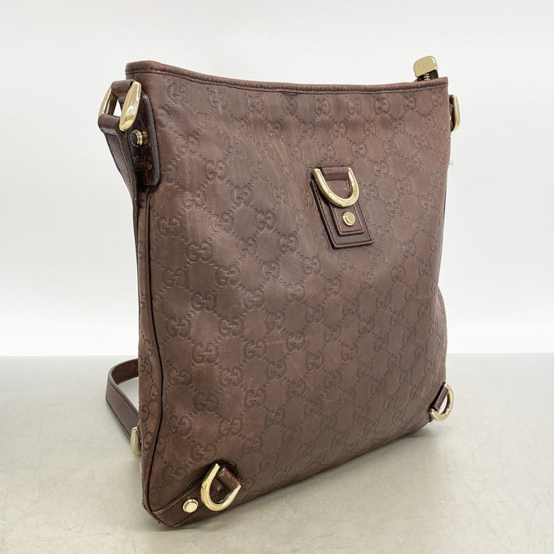 【6gd4646-k】グッチ ショルダーバッグ グッチシマ 131326 レザー ブラウン シャンパンゴールド金具【中古】レディース