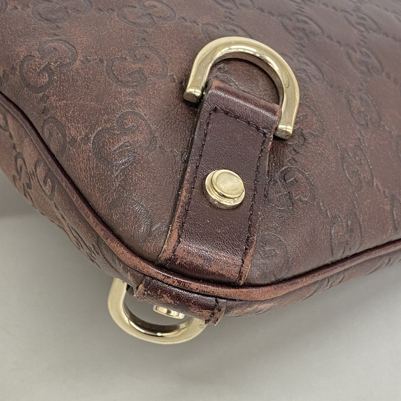 【6gd4646-k】グッチ ショルダーバッグ グッチシマ 131326 レザー ブラウン シャンパンゴールド金具【中古】レディース