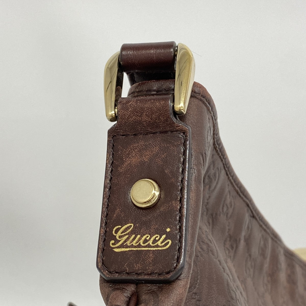 【6gd4646-k】グッチ ショルダーバッグ グッチシマ 131326 レザー ブラウン シャンパンゴールド金具【中古】レディース