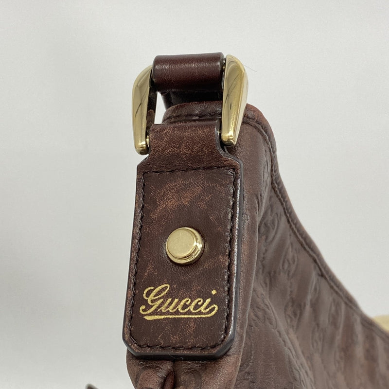 【6gd4646-k】グッチ ショルダーバッグ グッチシマ 131326 レザー ブラウン シャンパンゴールド金具【中古】レディース