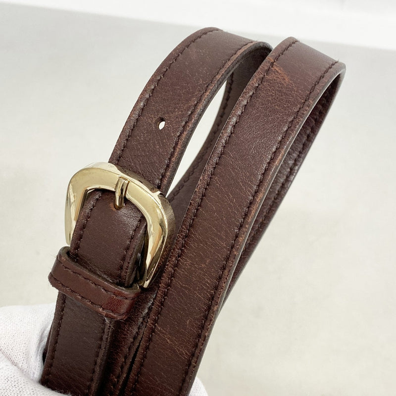 【6gd4646-k】グッチ ショルダーバッグ グッチシマ 131326 レザー ブラウン シャンパンゴールド金具【中古】レディース