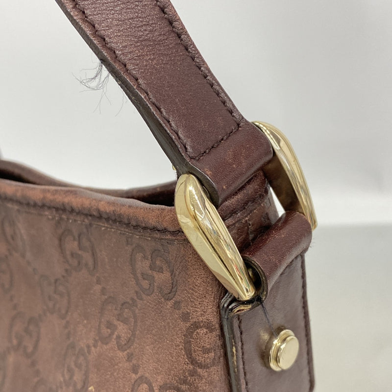 【6gd4646-k】グッチ ショルダーバッグ グッチシマ 131326 レザー ブラウン シャンパンゴールド金具【中古】レディース