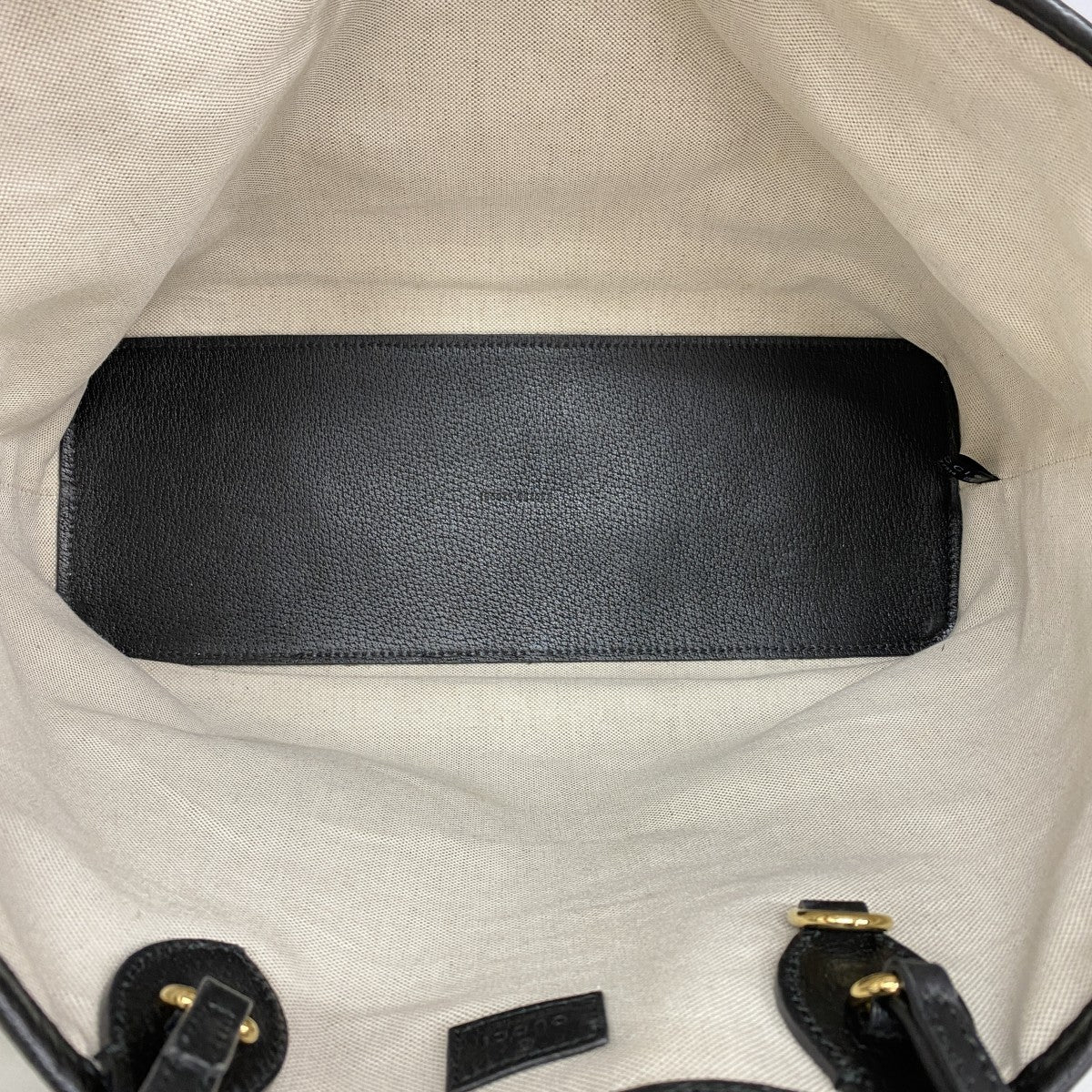 【6gd4647-k】グッチ トートバッグ GGマーモント 739730 レザー ブラック ゴールド金具 2wayバッグ【中古】レディース