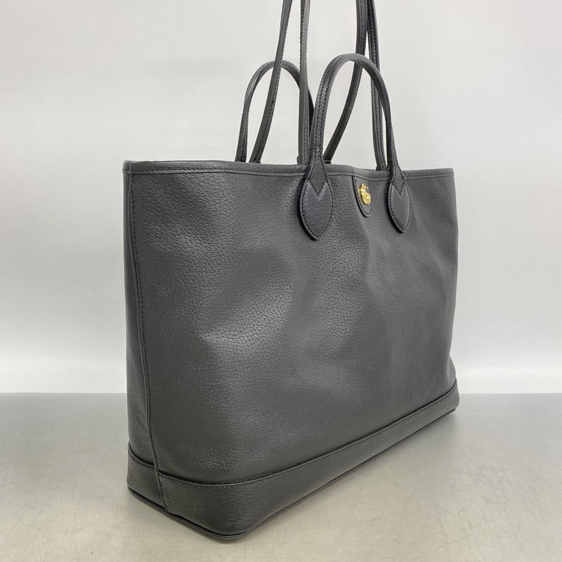 【6gd4647-k】グッチ トートバッグ GGマーモント 739730 レザー ブラック ゴールド金具 2wayバッグ【中古】レディース