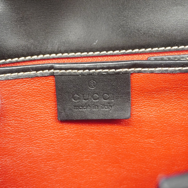 【6gd4648-k】グッチ ショルダーバッグ 001 4214 レザー ブラック シャンパンゴールド金具【中古】レディース
