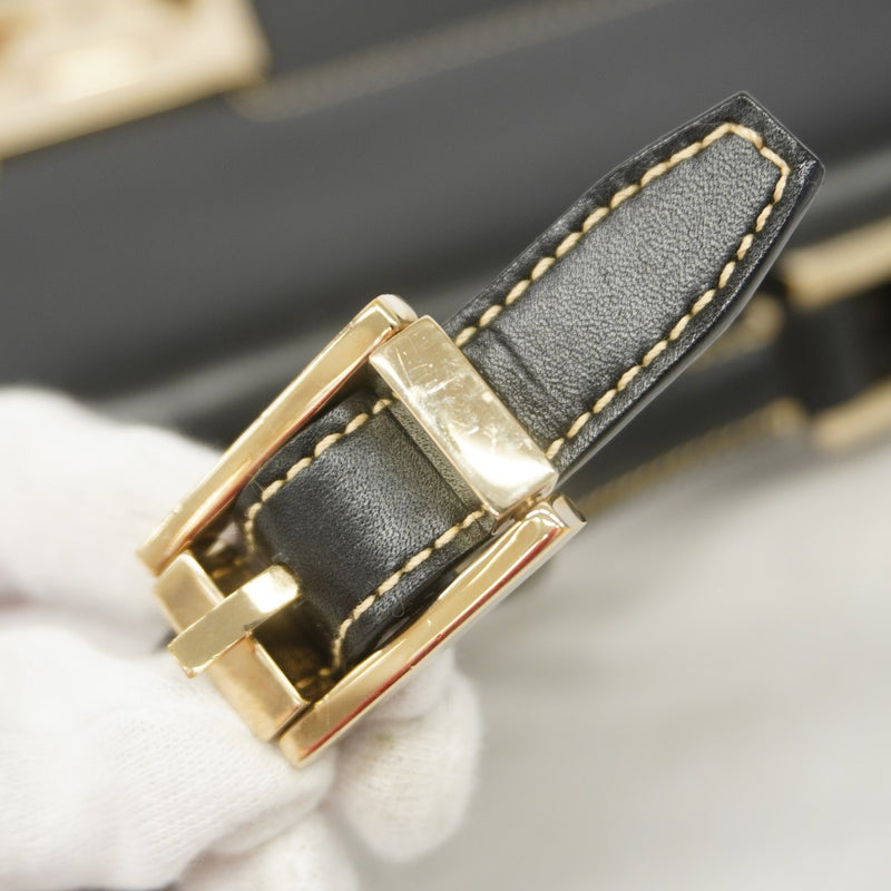 【6gd4648-k】グッチ ショルダーバッグ 001 4214 レザー ブラック シャンパンゴールド金具【中古】レディース