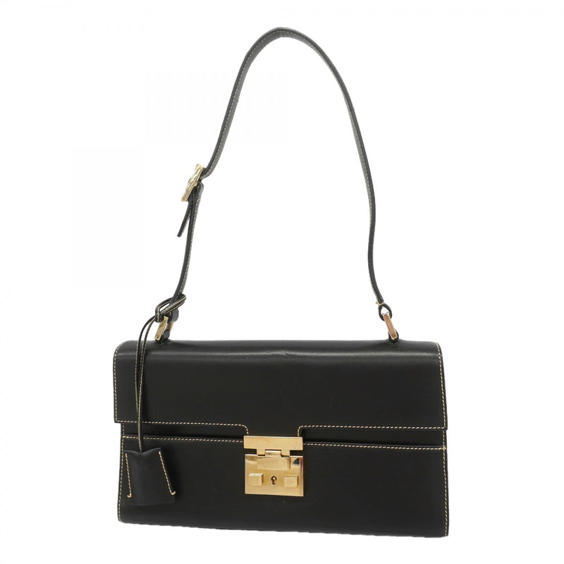 【6gd4648-k】グッチ ショルダーバッグ 001 4214 レザー ブラック シャンパンゴールド金具【中古】レディース