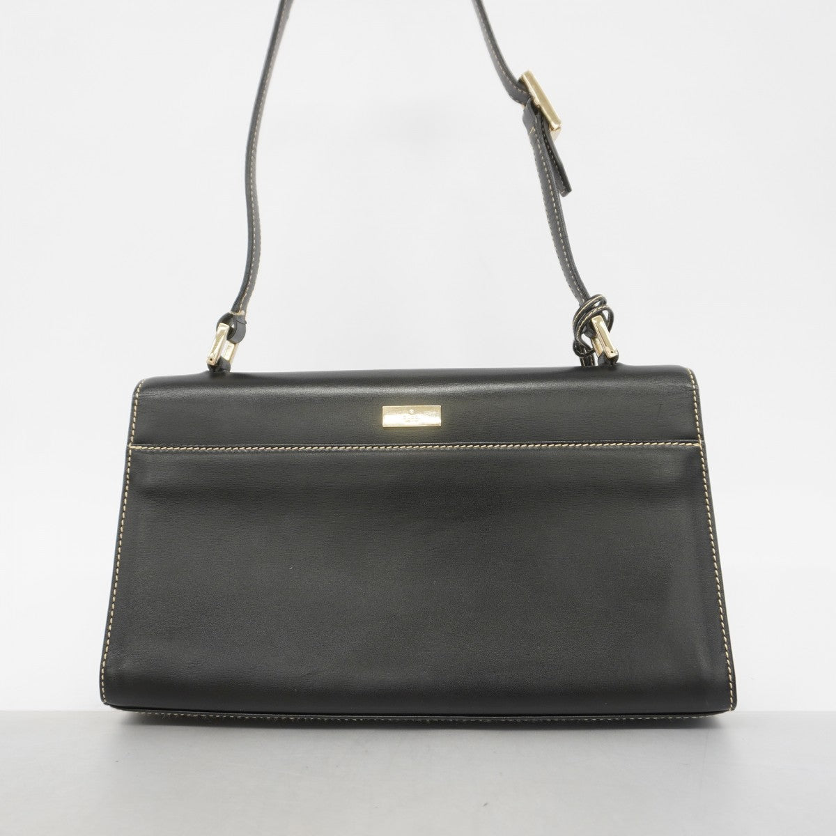 【6gd4648-k】グッチ ショルダーバッグ 001 4214 レザー ブラック シャンパンゴールド金具【中古】レディース