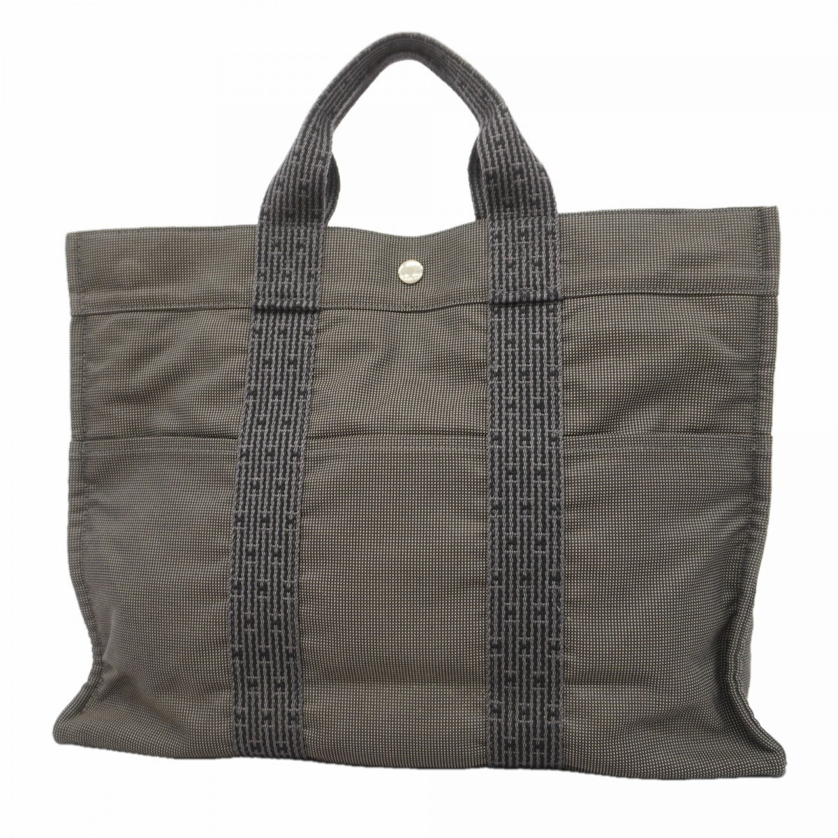 【6gd4650-k】エルメス トートバッグ エールラインMM キャンバス グレー シルバー金具【中古】レディース