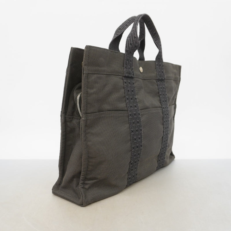 【6gd4650-k】エルメス トートバッグ エールラインMM キャンバス グレー シルバー金具【中古】レディース